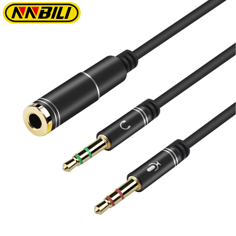 Earphone Splitter Jack - NNBILI Mini Jack 3.5 Microphone Headphones