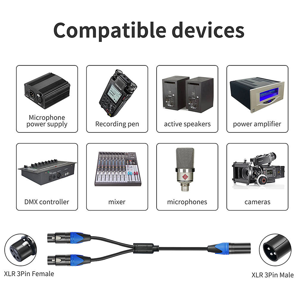 50cm 1 XLR Female To 2 XLR Mal - Audio Splitter Y review and price