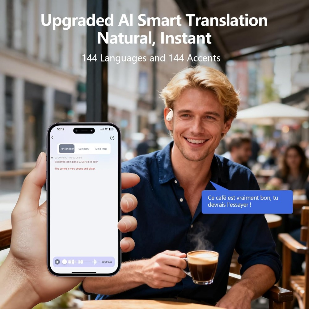 144 Language Real-time Transla - Earbuds Charging Case review and price