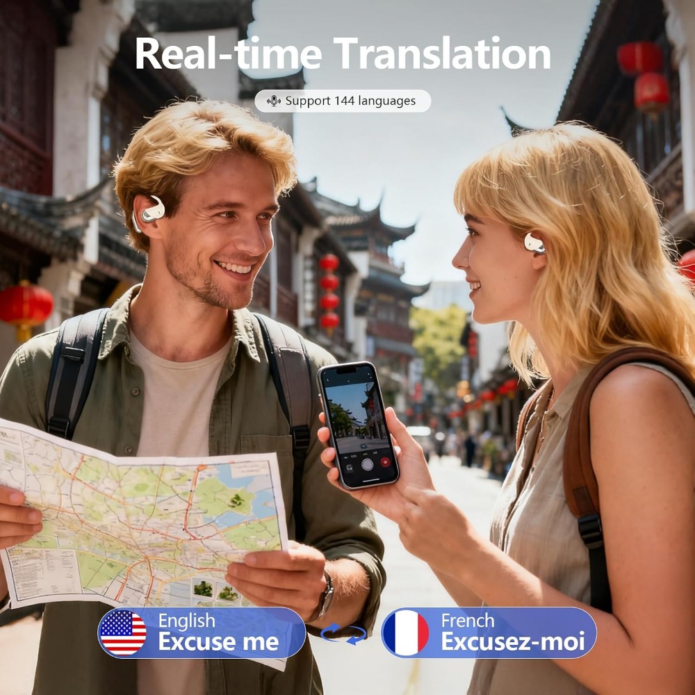 144 Language Real-time Transla - Earbuds Charging Case review and price