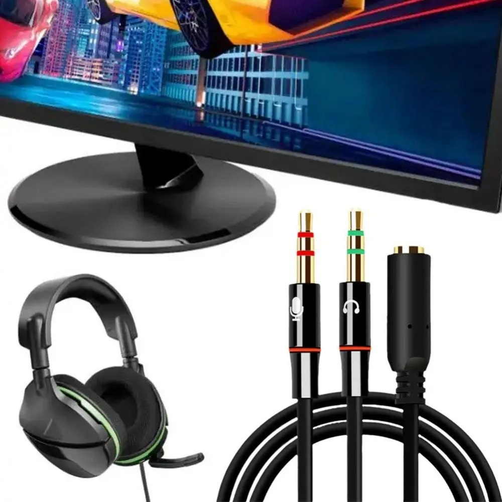 3.5mm Headphone Microphone Aud - Audio Splitter Y review and price
