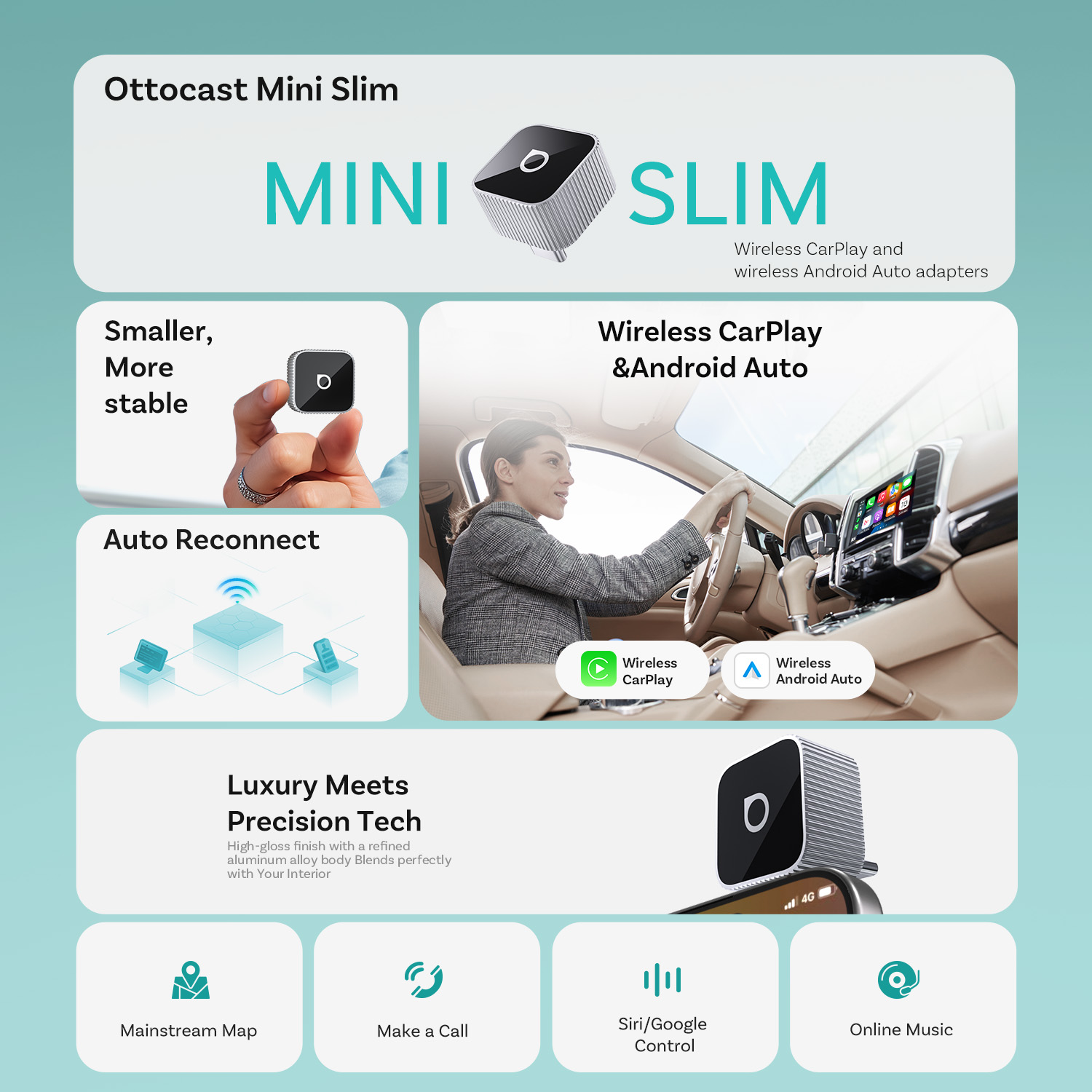 Ottocast Mini Slim Wireless Ca - Bluetooth Adapter Receiver review and price